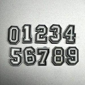 Croc Numbers Jibbitz, White and black silcone